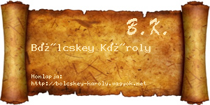 Bölcskey Károly névjegykártya
