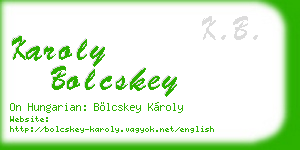 karoly bolcskey business card